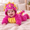 thumbnail image 4 of MEZZALL Boys Girls Jumpsuit Long Sleeve Cartoon Dinosaur Design Hood Romper Clothes Zip Up Onesie One-Pieces, 4 of 8