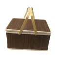 thumbnail image 3 of Cesta tejida de bambú con asa, cesta de almacenamiento de alimentos, cesta de embalaje de regalo para pastelería, 3 of 9