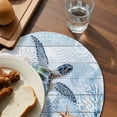 thumbnail image 3 of Ocean Turtle Round Placemats Set of 2 for Dinning Tables,Heat-proof Braided Table Mats 13 Inch,Blue Coral Coastal Starfish Nautical Shell Washable Place Mat for Kitchen Restaurant Party Table Decor, 3 of 9