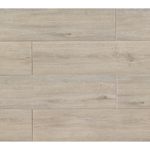 Titus 8-in x 36-in Wood Look Porcelain Field Tile in Beige ...