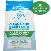 BioCare Labs Hand Sanitizer with Aloe, Vitamin E & Tea Tree Oil - 36 Portable 0.25 oz packets - Fits in your pocket, wallet, or purse FDA Approved