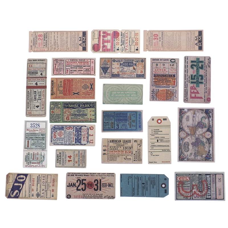 22Pcs/pack Vintage ticket stickers scrapbook DIY diary albums notebook decoKTP 