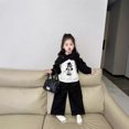 thumbnail image 4 of Traje de dibujos animados de moda para niñas de otoño 2024, sudadera con capucha de estilo occidental para niños, camiseta de manga larga, mono, traje de tres piezas, 4 of 5