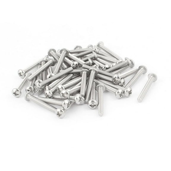 Unique Bargains 50Pcs #6-32 x 1" Stainless Steel Head Machine Screws 27mm Long