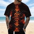 thumbnail image 2 of BUWTTER T Shirts for Man Summer 3D Printed Short Sleeves Comfort Blouse Top Full Graphic Vacation Loose Men Shirts Orange XXXL, 2 of 6