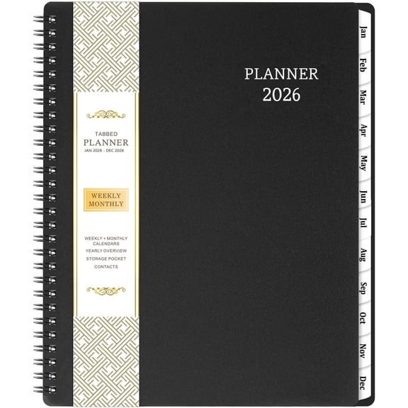 2026 Planner - Calendar Planner 2026, 8" x 10", Jan. 2026 - Dec. 2026, 2026 Planner Weekly & Monthly, Strong Twin-Wire Binding, 12 Monthly Tabs, Improving Your Time Management Skill