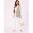 thumbnail image 3 of DARING DIVA Women's Shawl Collar Open Front Work Office Suit Vest Jacket XS Khaki, 3 of 6