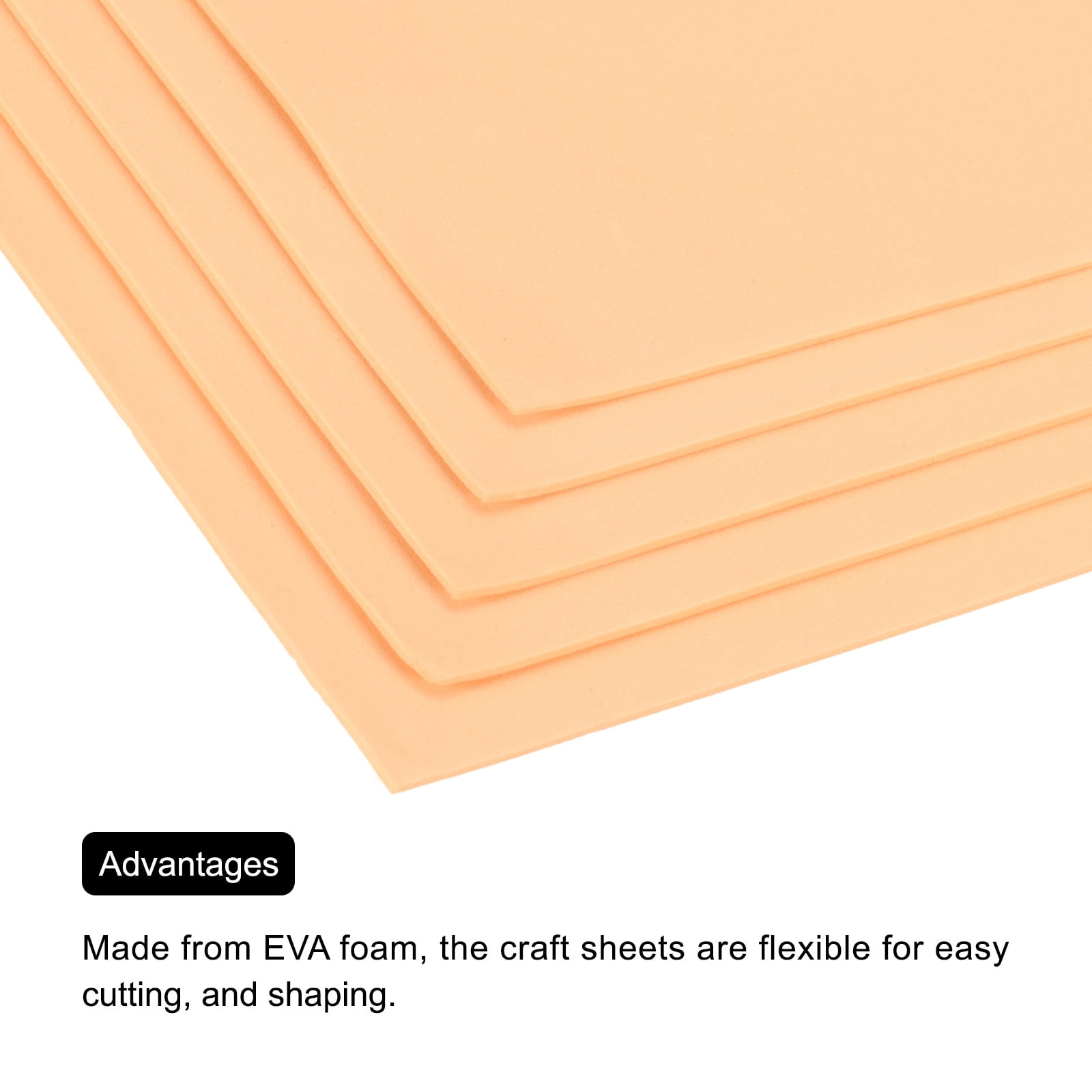Uxcell EVA Foam Sheets Beige 19.7 Inch x 19.7 Inch 2mm Thick Crafts Foam Sheets for Costumes, Arts and Crafts Projects Pack of 5