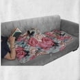 thumbnail image 6 of Butterfly Soft Flannel Fleece Throw Blanket, Peony Roses Butterflies Romantic Graphic Print Retro Style Floral Design Print, Cozy Plush for Indoor and Outdoor Use, 50" x 60", Multicolor, by Ambesonne, 6 of 6