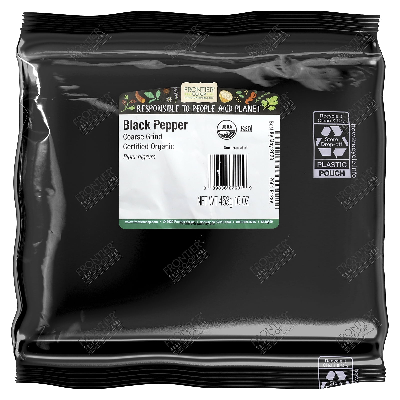 Frontier Herb Pepper Blk Org 16 OZ (Pack of 1)