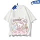 thumbnail image 3 of Camiseta Kawaii de Hello Kitty de Anime Sanrio Kuromi My Melody StellaLou, ropa informal de manga corta con estampado de algodón Y2K para parejas, 3 of 4
