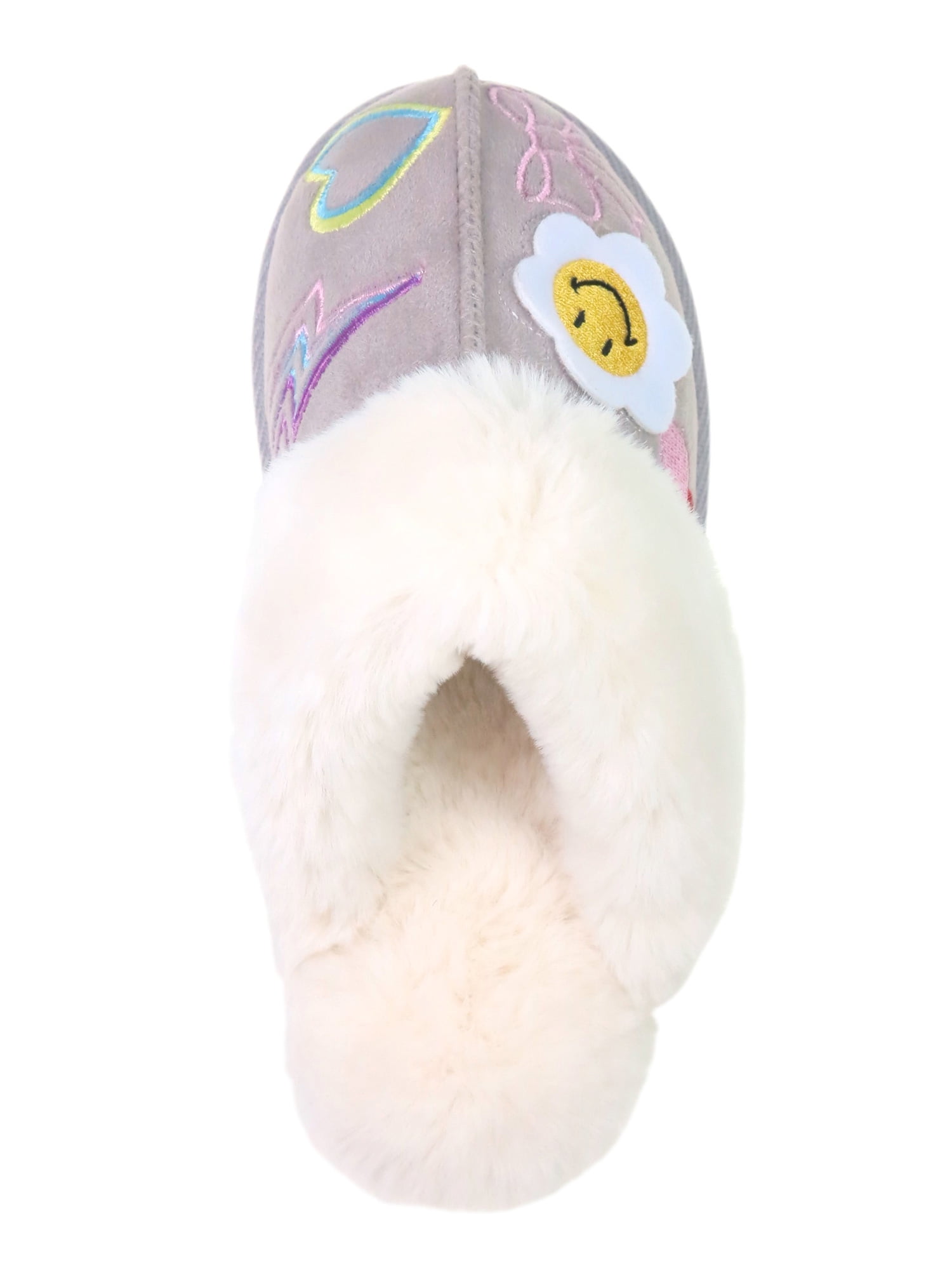 Wonder Nation Girls Scuff Slippers With Faux Fur Trim