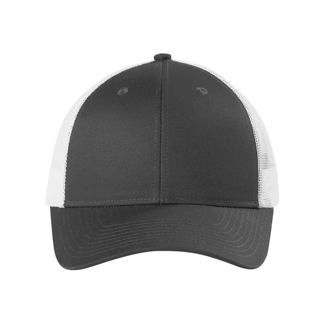 Top Headwear Low-Profile Snapback Trucker Cap - Grey Steel/White