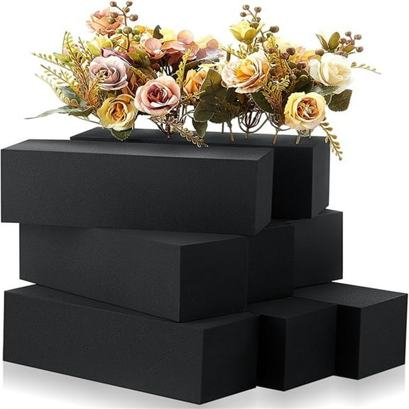 16 Pcs Reusable Floral Foam Blocks Water Weather Resistant Dry Floral Foam for Artificial Flower Arrangements Outdoor Flower Boxes Outside Hanging Planters Wedding Home Decor (9 x 3 x 3")