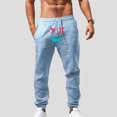 thumbnail image 2 of Zszcpp Jogging Pants For Men Cool Cropped Long Simple Cartoon Softable Print Handsome Lounge Trousers Casual Trouser, 2 of 5