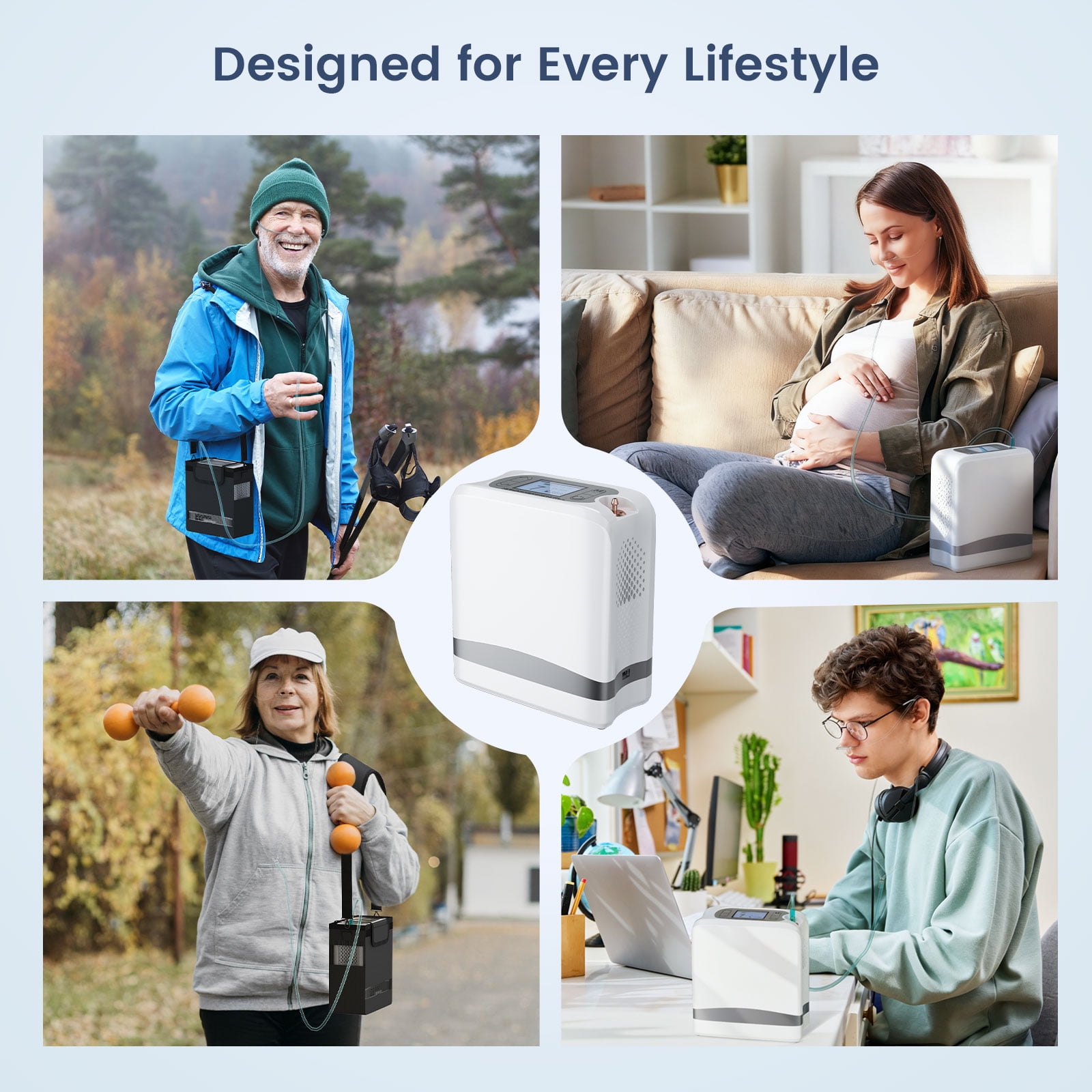 1~7LOxygen&generator Tube &filters 𝗐𝗂th Accessories-(24Hrs) Quiet(All-Age Use) Concentrator de oxigeno for Travel use,4.3𝑙𝑏𝑠 Lightweit