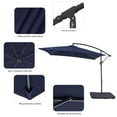 thumbnail image 6 of Sonerlic 8.2 x 8.2ft Square Outdoor Patio Offset Hanging Umbrella with a Base for Yard, Poolside and Deck, Navy Blue, 6 of 7