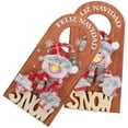 thumbnail image 6 of BESTYASH Set of 2 Brown Wooden Christmas Hanging Decorations for Door, Holiday Home Decor and Festive Seasonal Gatherings, 6 of 8