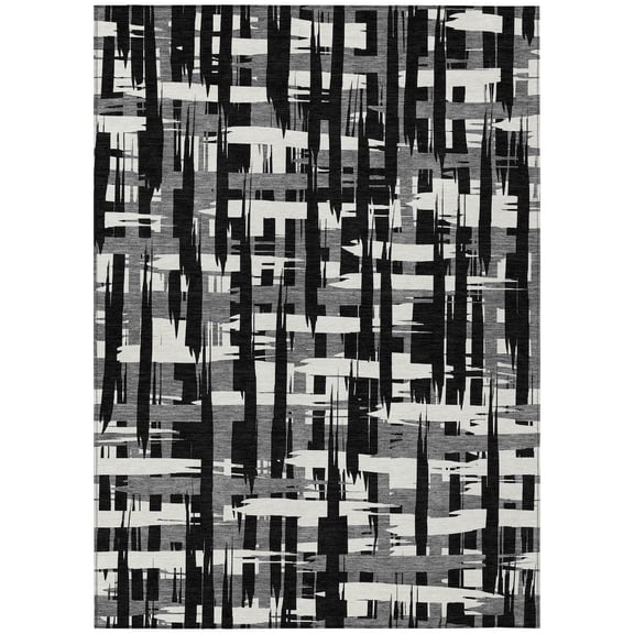 Dalyn Rugs Machine Washable Indoor/Outdoor Chantille Black 2'6" x 3'10" Rug