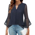 thumbnail image 2 of Blusa VALOLIA Túnica para mujer, corte holgado, azul XXL, 2 of 5