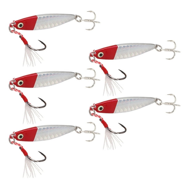 Jig Fishing Lures, Bright Colors Vib Fishing Lure For Bank For Lake Red  Head Silver Body