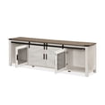 thumbnail image 6 of WAMPAT Farmhouse Kitchen Coffee Bar Cabinet, Sideboard Credenza with Sliding Barn Door & Adjustable Shelf, Wooden Accent Cabinet for Kitchen, Rustic White, 6 of 7