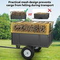 thumbnail image 4 of 17 Cu.Ft Heavy Duty 750 lbs Steel Utility Dump Cart,Removable Mesh Sides, Pneumatic Tires, Quick-Dump Tow Behind Utility Garden Cart for Lawn Mower or Tractor, 4 of 8