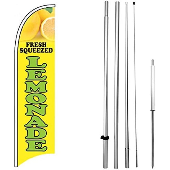 Fresh Squeezed Lemonade - Windless Feather Swooper Flag Banner Sign Kit yb-h
