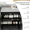 thumbnail image 3 of 30 Inch Bathroom Vanity with Sink, Floor-Standing Vanity with Soft-Closing Drawers, Modern Black Finish Storage Cabinet with White Ceramic Sink, 3 of 8