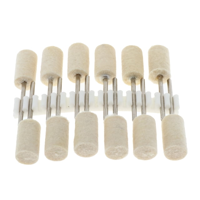 12x Cabeza De Molienda Fieltro Cilindro Herramientas Eléctricas Suministros de Cilindro de 10 mm Sunnimix Punto de pulido de fieltro de lana