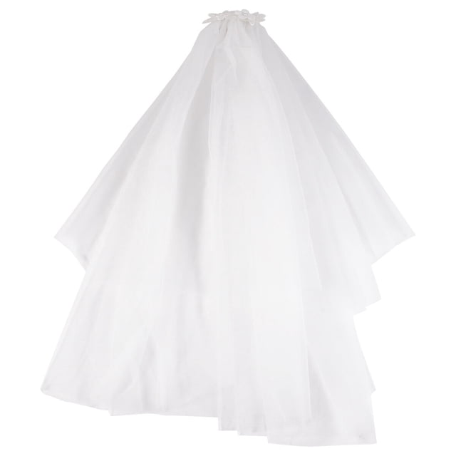 CIMAXIC Mariage 1 Pce Robe de Mariée Voile Simple Court Voile de Mariée (Blanc), 27.56"X3.15"X0.39 Pouces