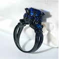 thumbnail image 6 of Skull Matching Rings His and Her Rings Couple Rings 1.5CT Blue CZ Wedding Ring Men Wedding Band, 6 of 6