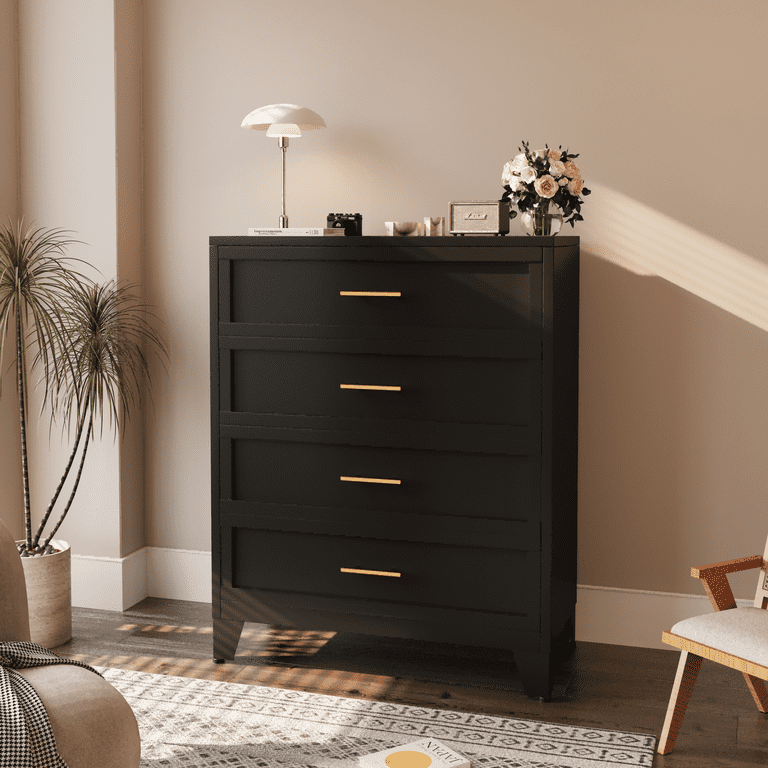 4 drawer metal dresser Cofar Black Metal 4 Drawer Dresser for Bedroom,Chests of Drawers for Closet,Room