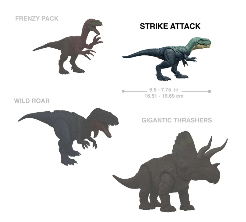 Jurassic World Rebirth Strike Attack Achillobator Dinosaur, Single Strike Action