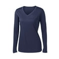 thumbnail image 5 of Sport-Tek Ladies Long Sleeve PosiCharge Competitor V Neck Tee-XS (True Navy), 5 of 6
