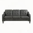 thumbnail image 4 of Gray Polished Microfiber 1pc Sofa with Button Tufting and Solid Wood Frame for Living Room, 4 of 8