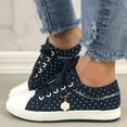 thumbnail image 2 of GEZHEN Women's Polka Dot Flower Pendant Lace Up Casual Shoes Sneakers Canvas Out Pattern Dott Floral Fashion Shoes Non Slip Low Top Platform Shoes, 2 of 7