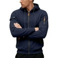 thumbnail image 5 of RYDCOT Cargo Hoodie with Zipper Pockets, Midweight Fleece, Full Zip Hooded Sweatshirt for Men Navy, 5 of 9