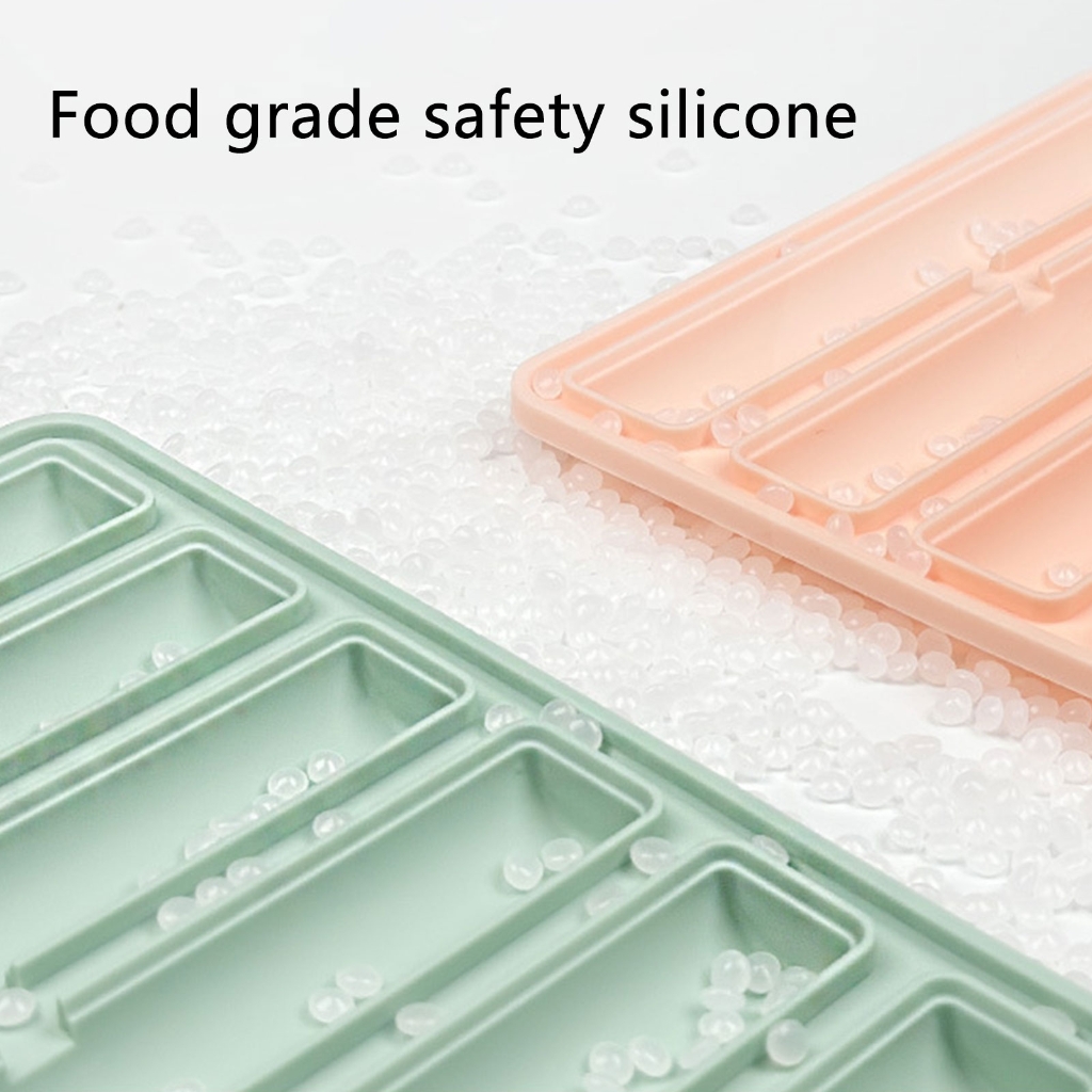 2Pcs Food Grade Silicone Ices Cube Tray Long Cylinders Ices Cube Mold Reusable Ices Maker for Soup Freezers Wine Juice