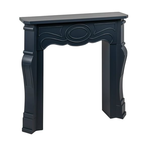 Creative Co-Op Small Victorian Decorative Fireplace Mantel, Blue Finish