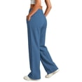 thumbnail image 3 of Diufon Womens Wide Leg Sweatpants High Waisted Drawstring Travel Pants Soft Comfy Loose Joggers with Pockets, 3 of 9
