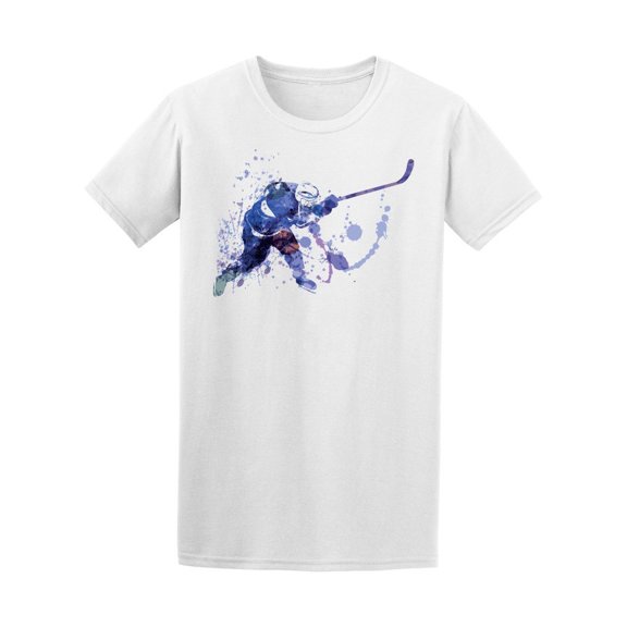 Cool Watercolor Hockey Player Tee Men's -Image by Shutterstock