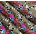 thumbnail image 3 of Soimoi Green Cotton Cambric Fabric Tropical Leaves & Wild Animal Print Fabric by The Yard 56 Inch Wide, 3 of 7