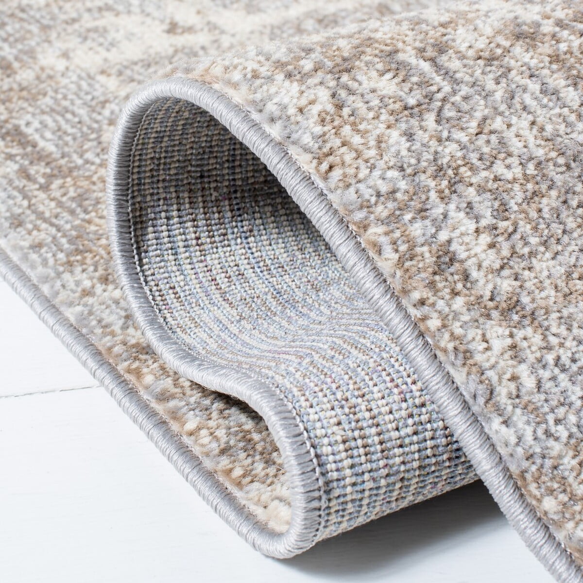 SAFAVIEH Madison Flowers Vintage Abstract Area Rug, Grey/Beige, 6' x 9'
