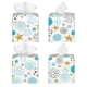thumbnail image 2 of Fotbe Gold Stars Blue Dots Pattern Porta Pañuelos Decorativo de Cuero, Caja Cuadrada Moderna para Pañuelos Faciales, Organizador y Dispensador 5x5x5'', 2 of 7