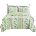 thumbnail image 1 of Royal Tradition Hayley Luxury Microfiber Full/Queen Size, Over-Sized 3pc Quilt Set, 92-Inch Wide x 96-Inch Long Coverlet, 1 of 3