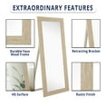 thumbnail image 4 of Farmhouse Mirror, Rustic Mirror, 65"LX32"W Full length Mirror, Faux Wood Mirror, Large Mirror, Floor Mirror for Home, Standing Mirror for Bedroom, Mirrors Wall Mirror by Naomi Home - Natural, 4 of 9