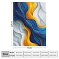 thumbnail image 4 of WERPE Gold and Blue Abstract Art Flannel Blanket Soft Plush Blankets White, 4 of 6