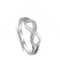 thumbnail image 4 of Clear Cubic Zirconia Infinity Rope Ring .925 Sterling Silver Band White Jewelry Female Male Size 13, 4 of 4