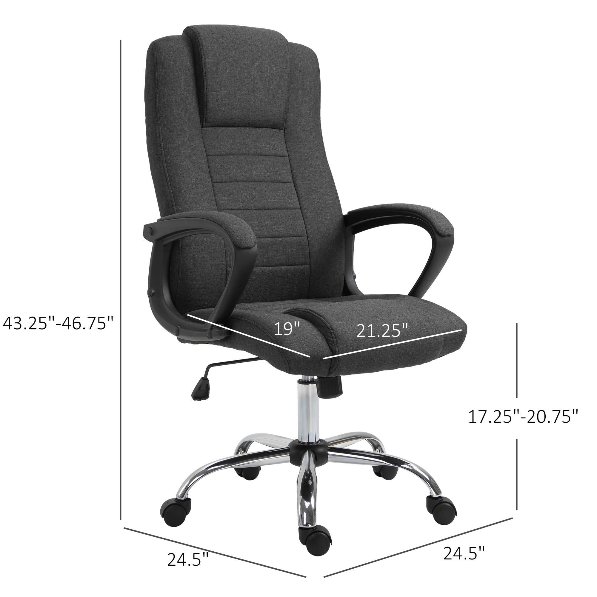 Vinsetto High Back Office Chair 360/° Swivel Rocking Height Adjustable Home Office PU Leather Black and White